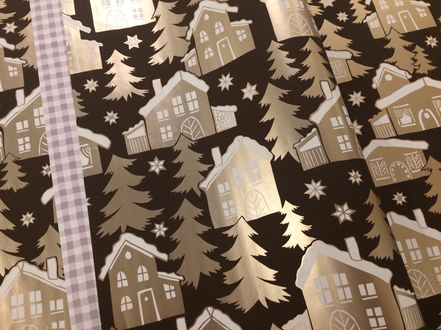 霧面金屬雪屋/雙面色(巧克力格紋)/瑞士包裝紙