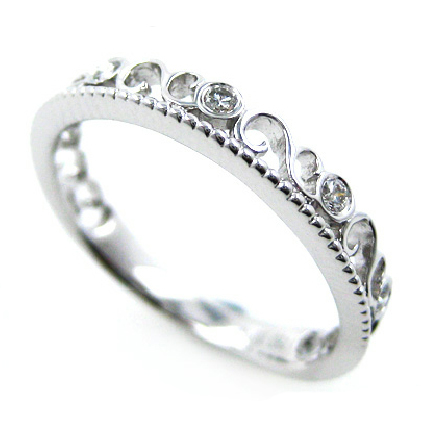 18K白金天然鑽石戒指