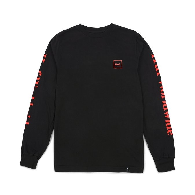HUF Domestic Long Sleeve Tee "Black Red"