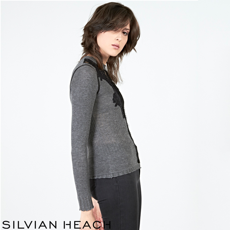 【SILVIAN EHACH】蕾絲拼接針織衫