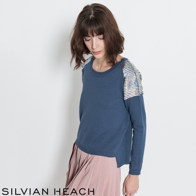 【SILVIAN EHACH】肩部亮片長袖針織衫