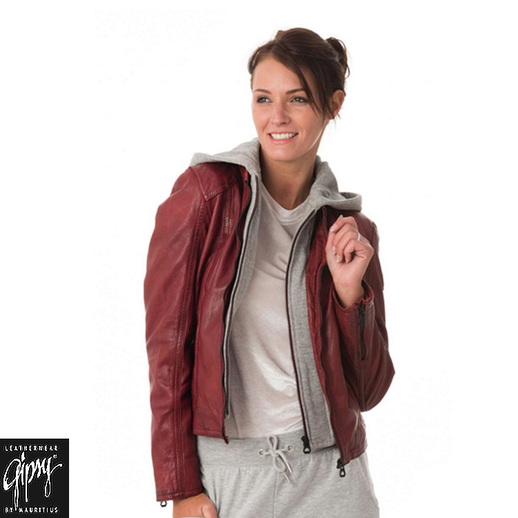 Callie雙拉鍊連帽休閒皮衣