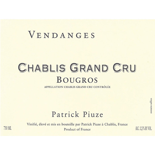 Patrick Piuze Chablis Grand Cru Bougros 2022 (RP93)