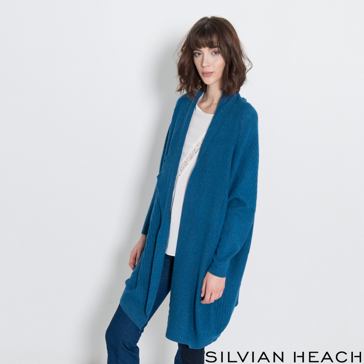 【SILVIAN EHACH】不對稱領子連袖針織外套