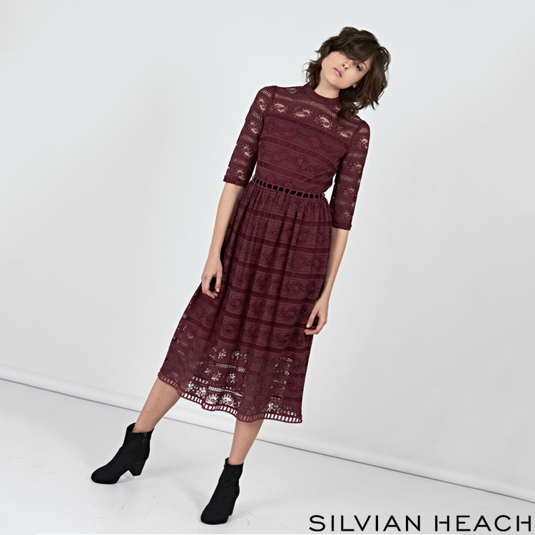 【SILVIAN EHACH】布蕾絲五分袖長洋裝