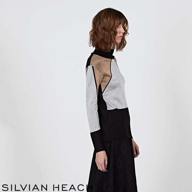 【SILVIAN EHACH】灰色幾何長袖針織衫
