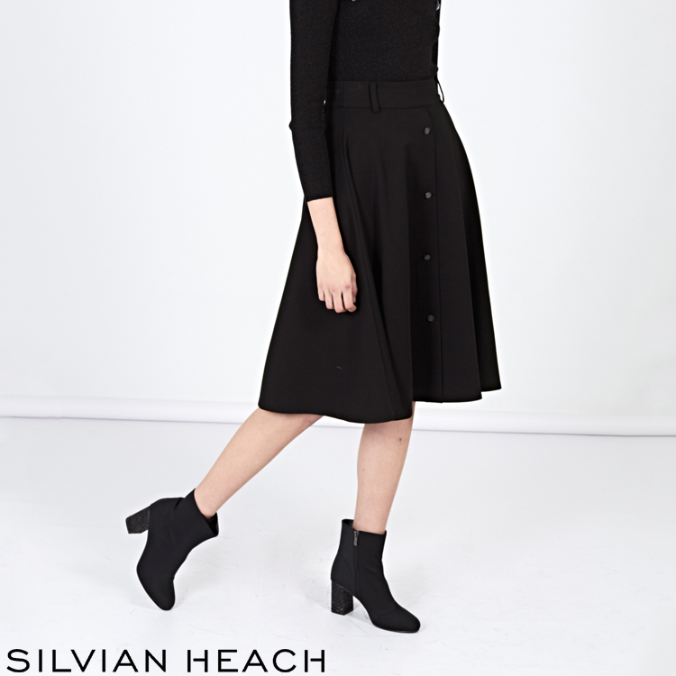 【SILVIAN EHACH】及膝釦飾圓裙