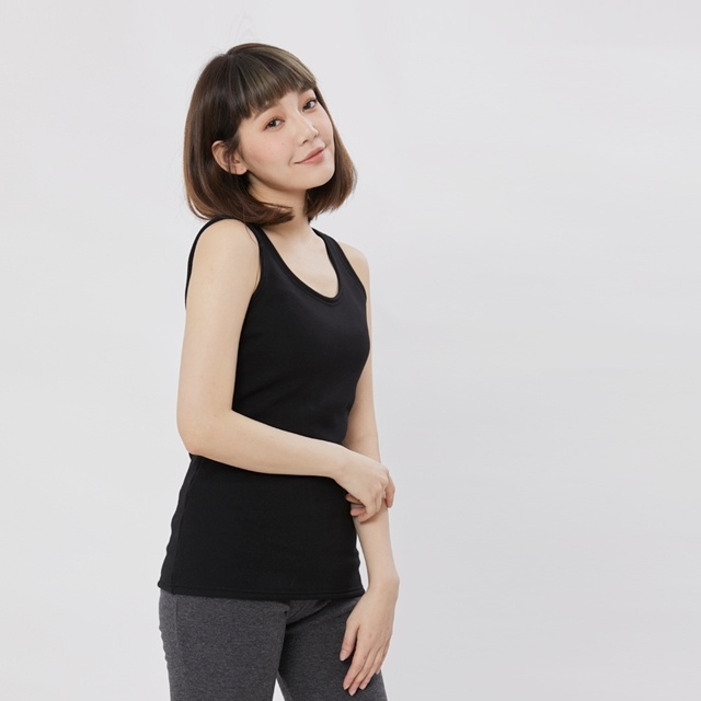 Fever 超暖短毛背心/黑