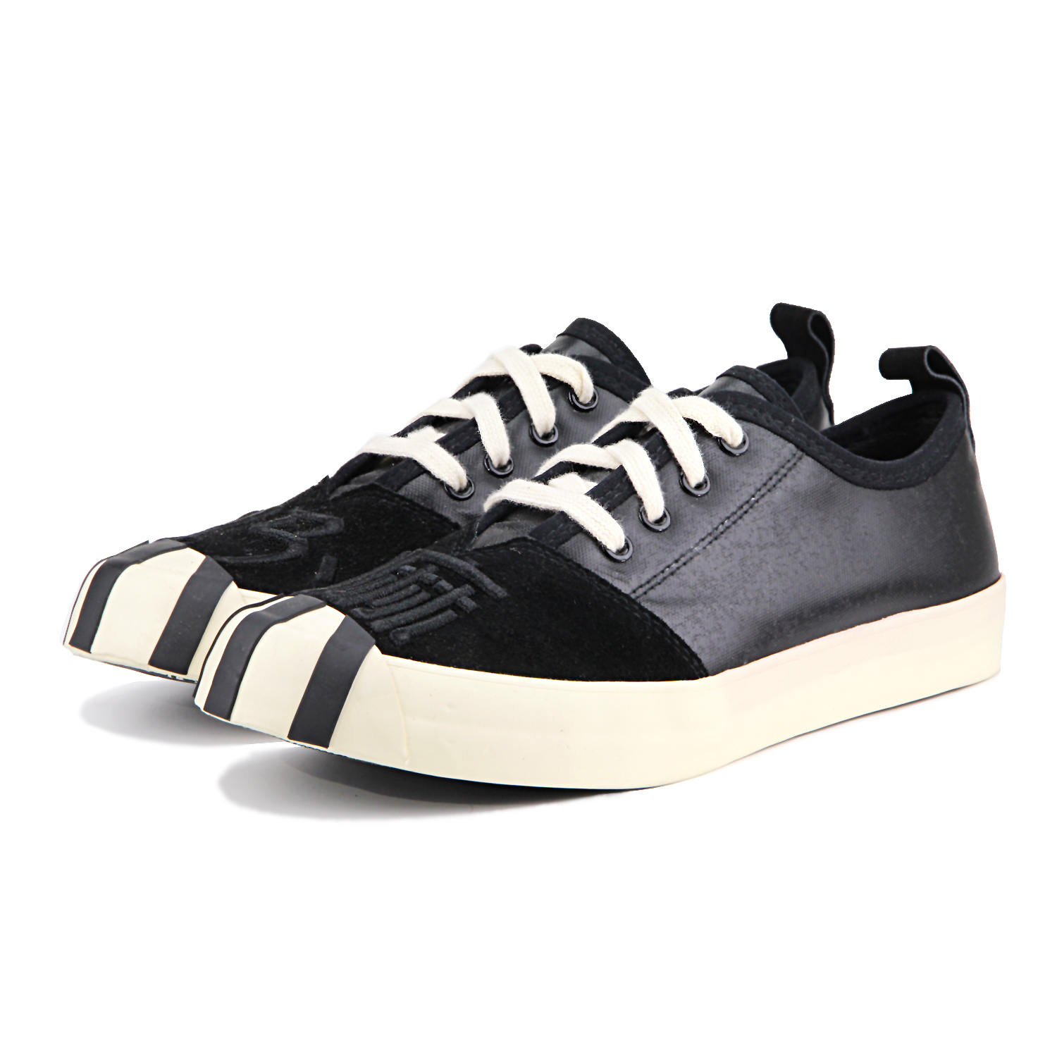 Gan Ma M1177 Black Leather Sneakers