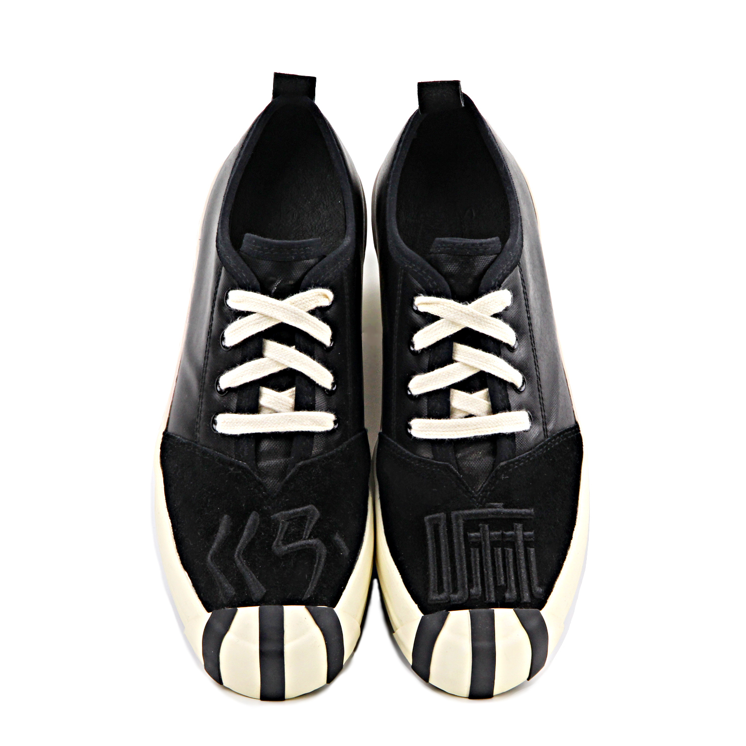 Gan Ma M1177 Black Leather Sneakers