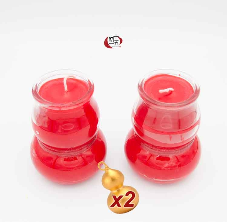 MIT葫蘆蠟燭 (2對) 玻璃瓶式