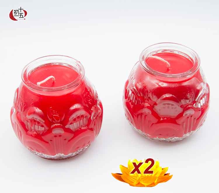 MIT蓮花蠟燭 (2對) 玻璃瓶式