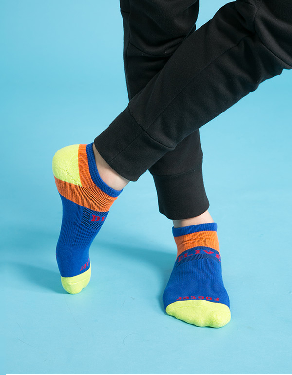 DLIVE X Footer - 聯名機能運動短襪 (藍底/螢光綠/橘 G-20)