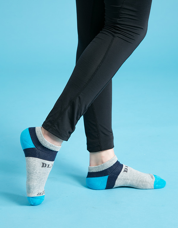 DLIVE X Footer - 聯名機能運動短襪 (灰底/天空藍/丈青 GW-05)