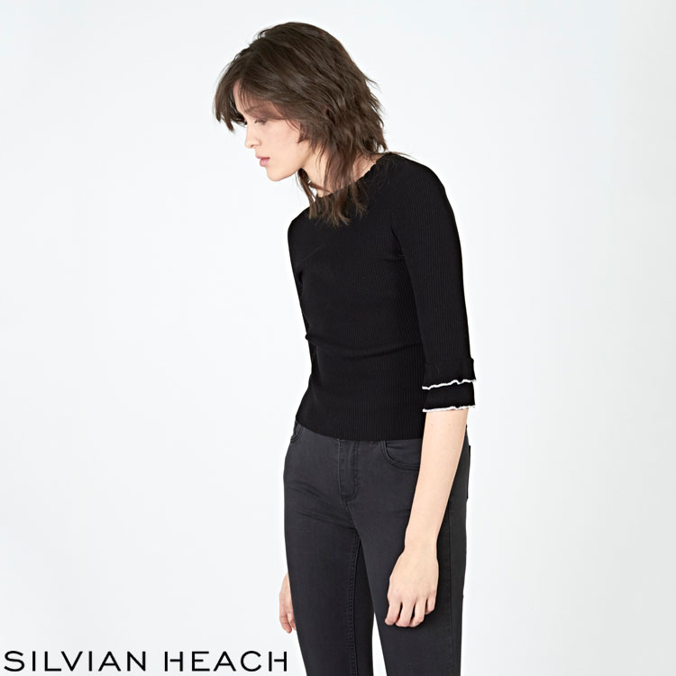 【SILVIAN HEACH】雙層五分袖針織衫