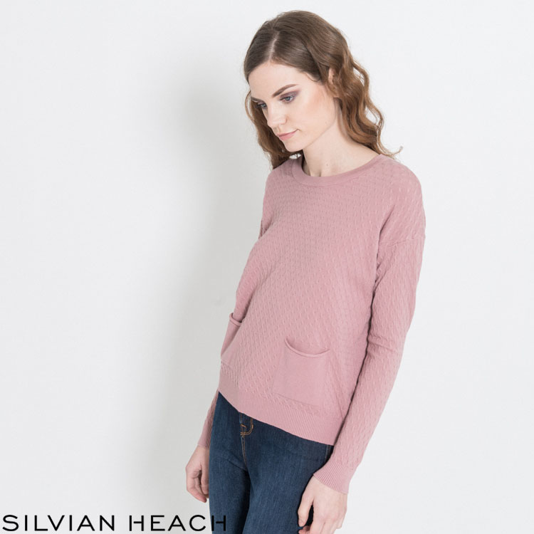 【SILVIAN HEACH】雙口袋可愛紋路長袖針織衫