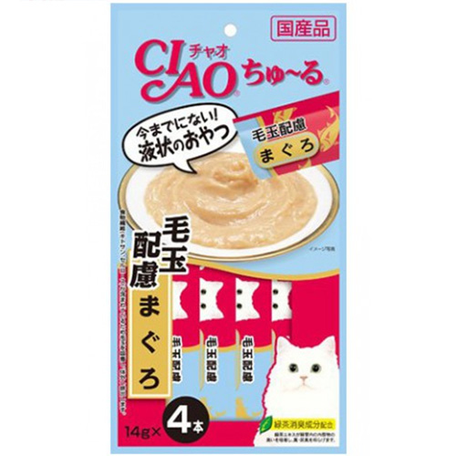 [*任選11件$138*] 日本CIAO 吞拿魚醬去毛球貓小食