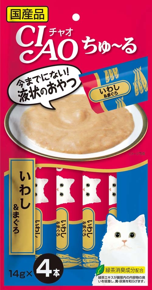 [*任選11件$138*] 日本CIAO - 沙甸魚.吞拿魚醬貓小食