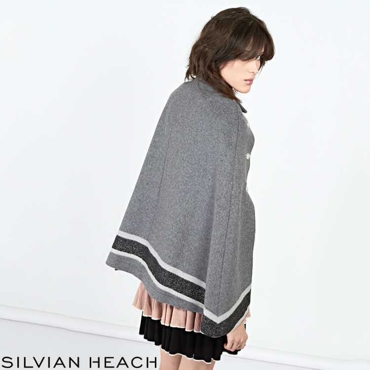 【SILVIAN HEACH】釦飾羊毛斗篷