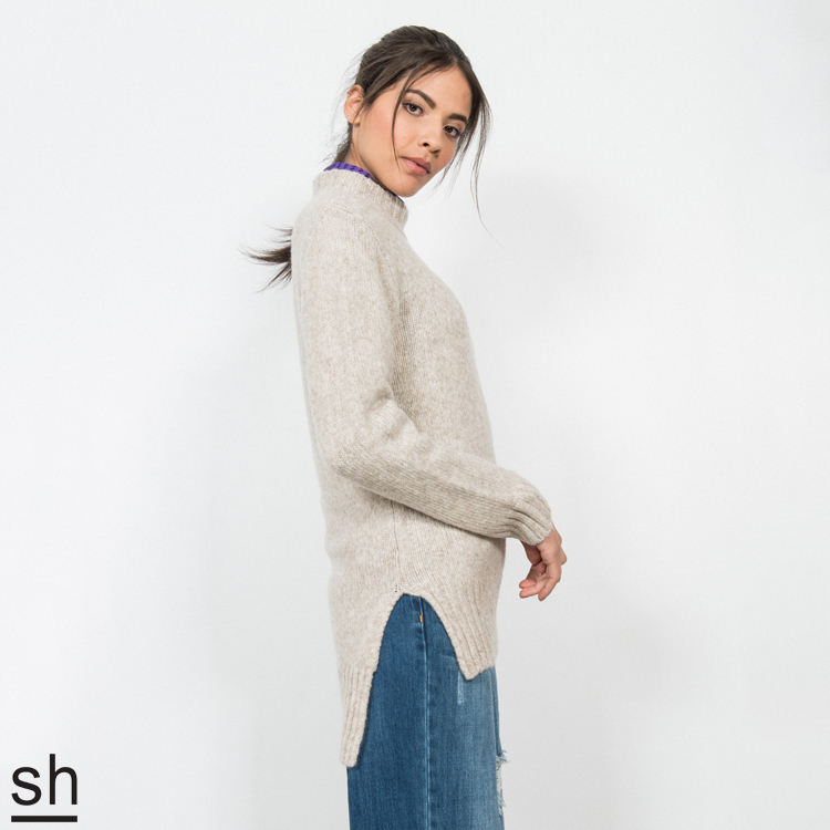 【SH】安哥拉山羊毛長版針織上衣