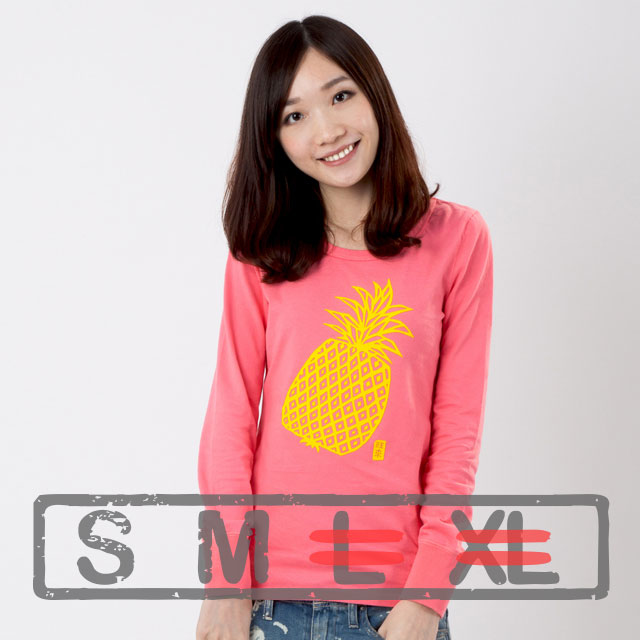 旺來 長袖 蜜桃棉 女T 玫粉色