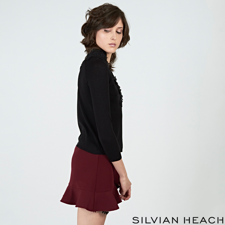 【SILVIAN HEACH】蕾絲領飾長袖針織衫