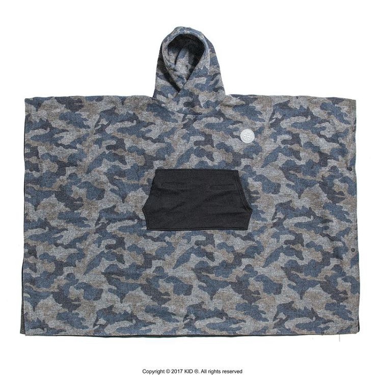 KID ® 灰藍迷彩連帽斗篷