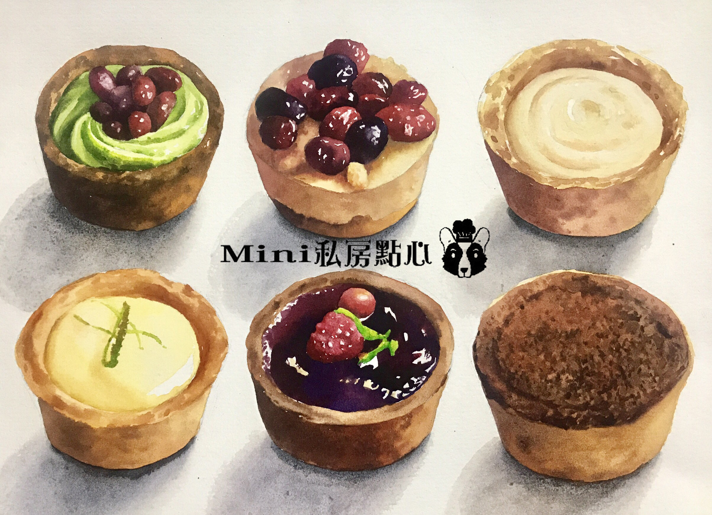 精選綜合塔 品牌水彩圖