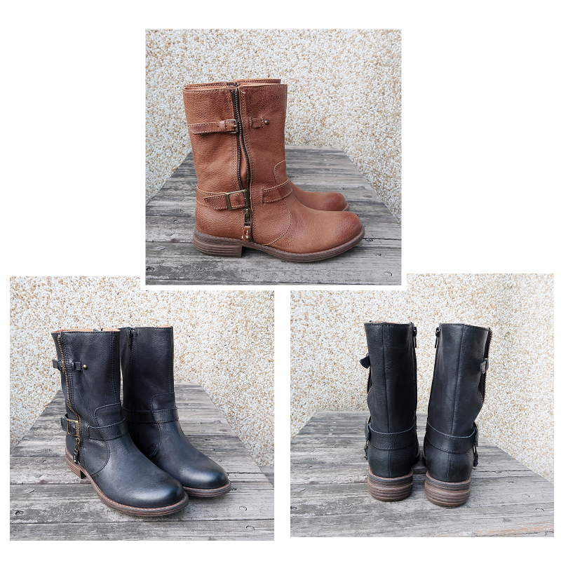 【不老騎士】霧面牛皮扣環騎士工程靴