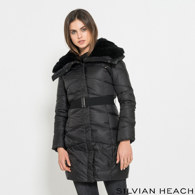 【SILVIAN HEACH】毛領鋪棉長版外套