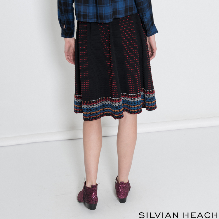【SILVIAN HEACH】民族紋飾針織及膝裙