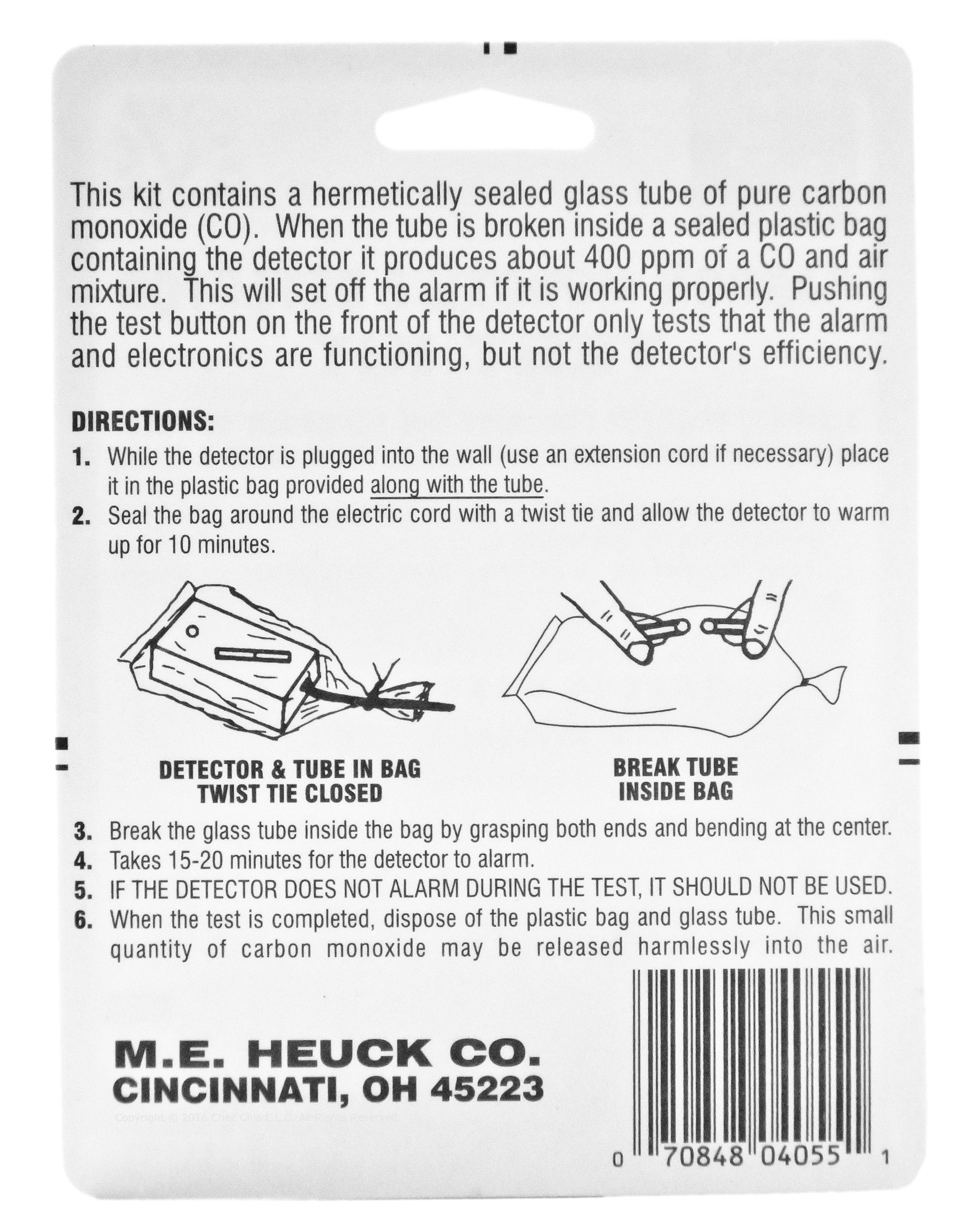 Carbon Monoxide Detector Test Kit