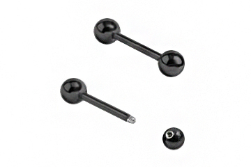 SS316L Black PVD Surgical Steel Barbell Earrings