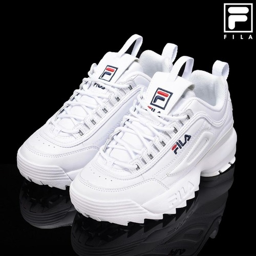 fila disruptor white red navy