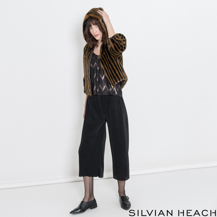 【SILVIAN HEACH】毛毛直條連帽外套