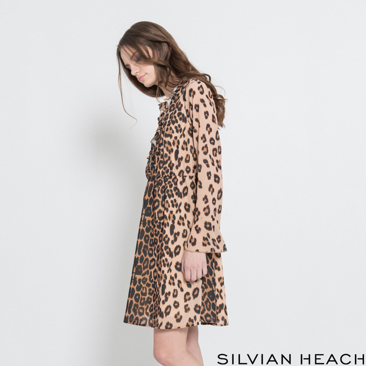 【SILVIAN HEACH】豹紋長袖短洋裝