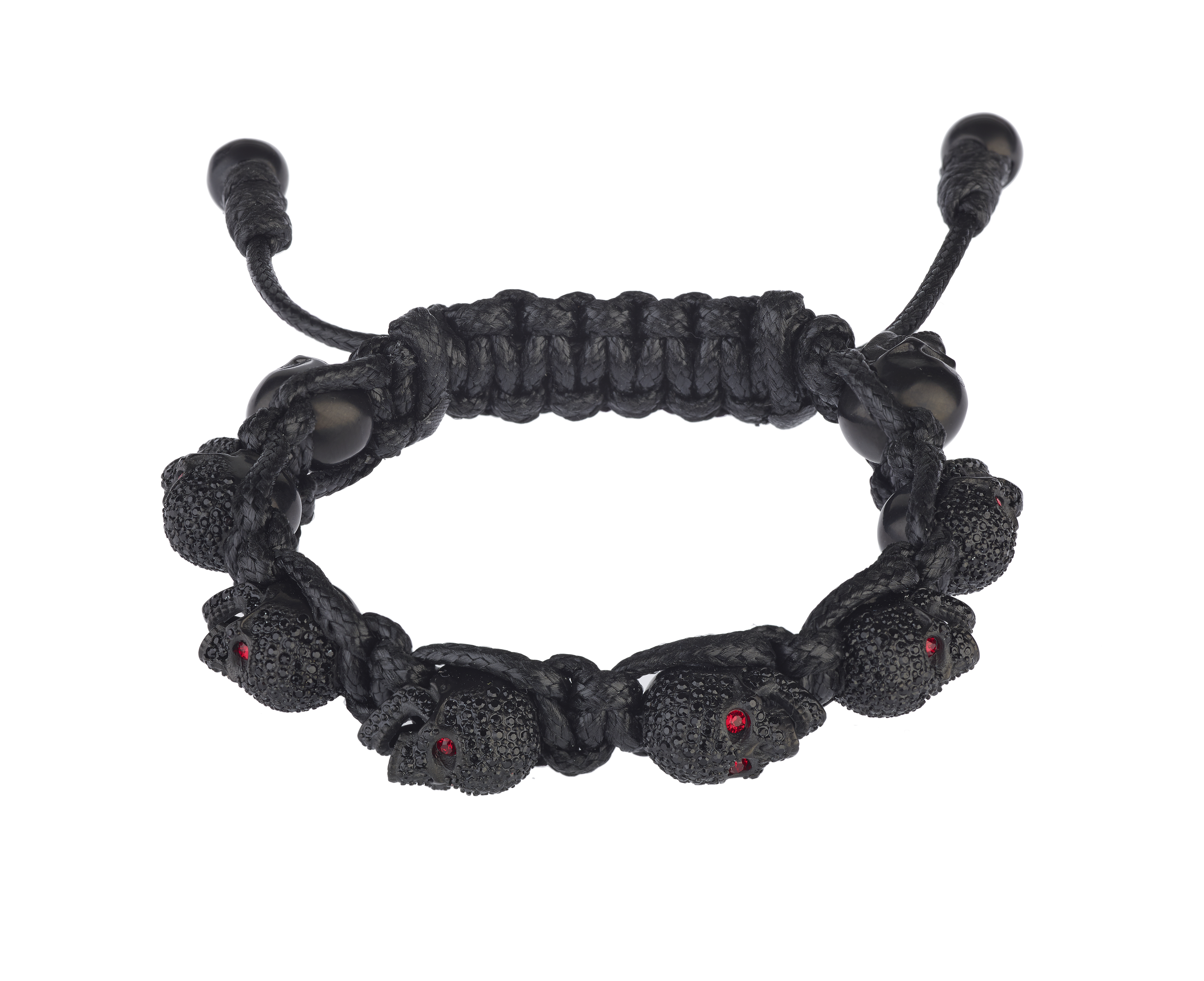 黑水鑽紅眼黑骷髏黑色手環