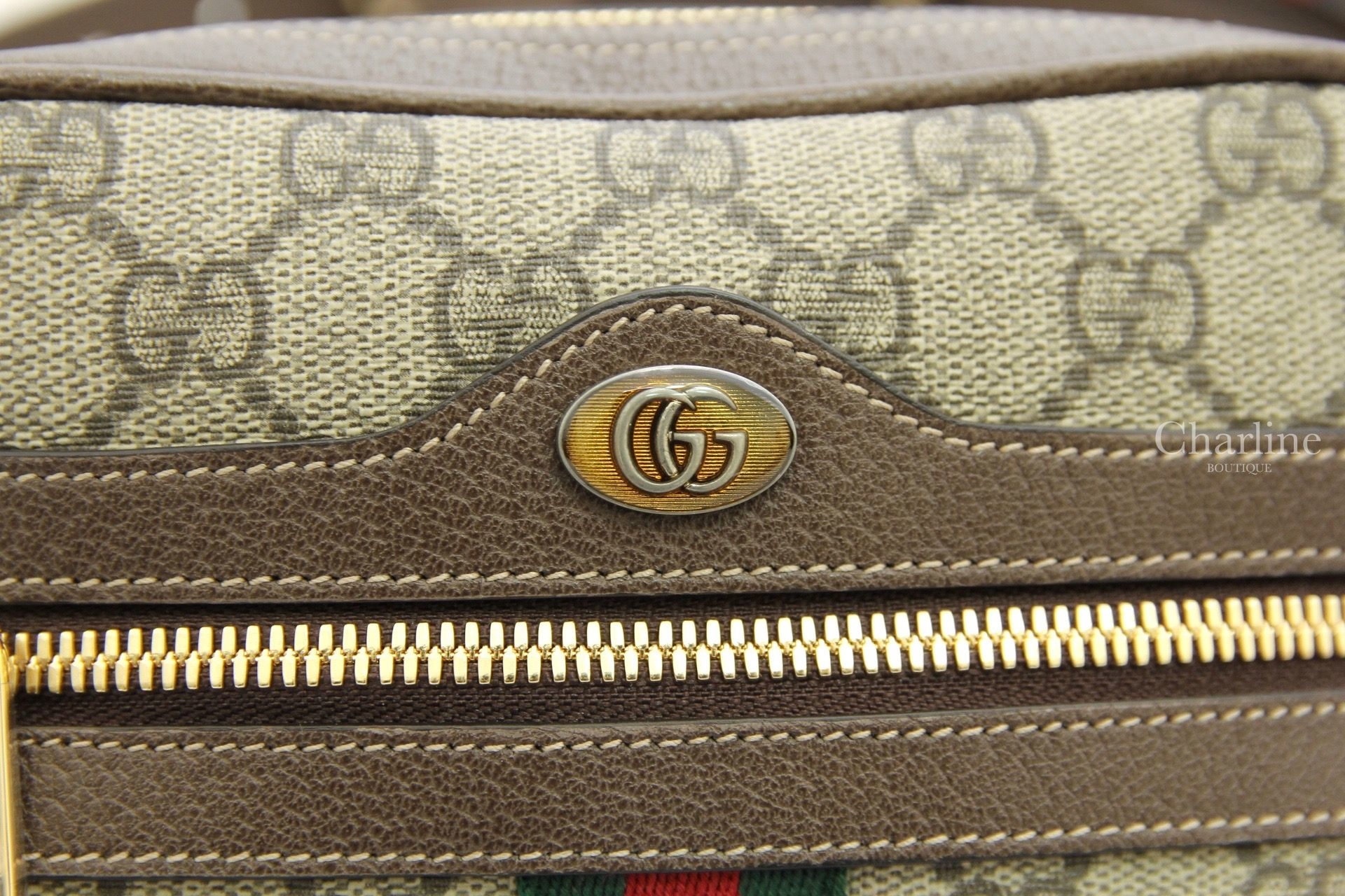 Gucci Ophidia GG Supreme Small Belt Bag 米色/烏木色GG紅綠條紋腰包  ‎