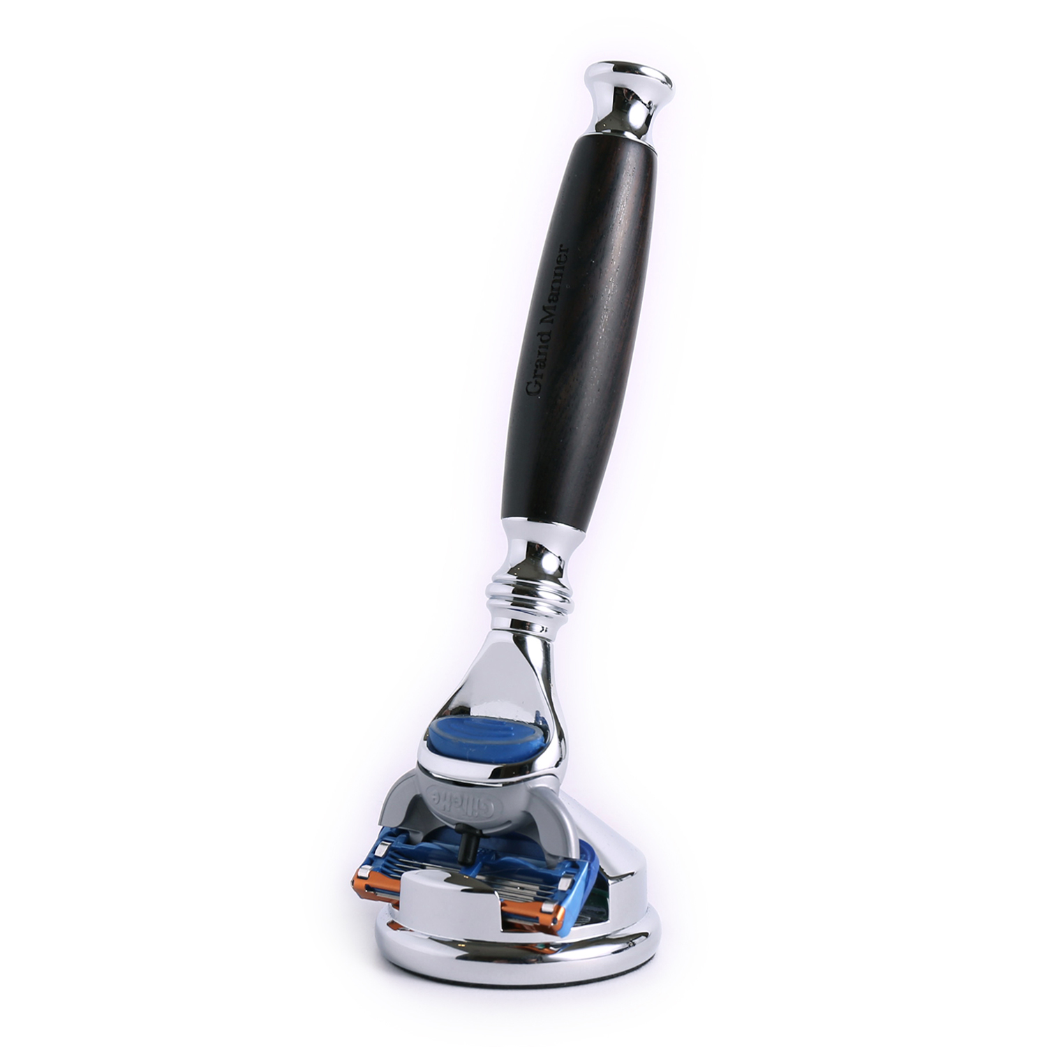 英國 Grand Manner 黑檀木 手動安全刮鬍刀（Fusion / 鋒隱刀片）