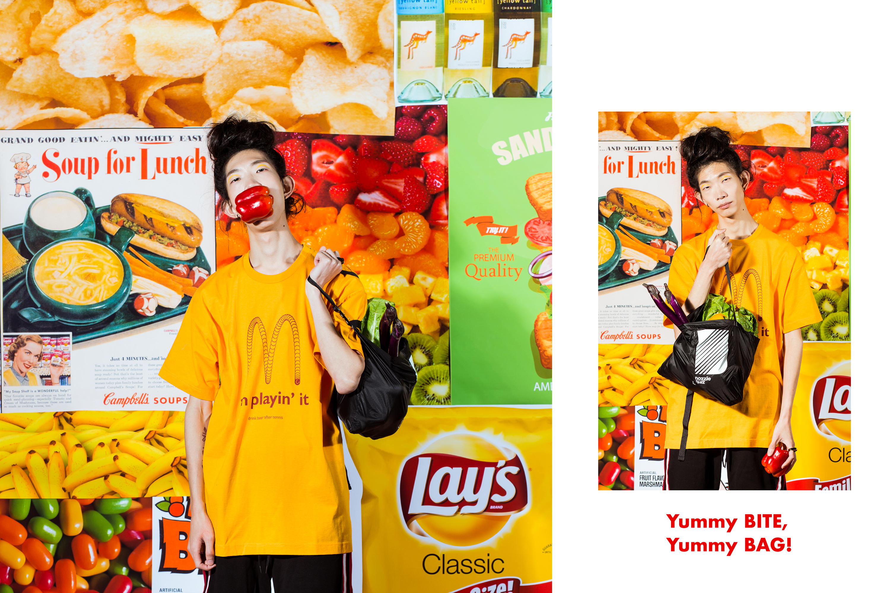 nozzle quiz 2018 Daily Shoopling, 推出素色條紋襪系列，以超市購物為主題。