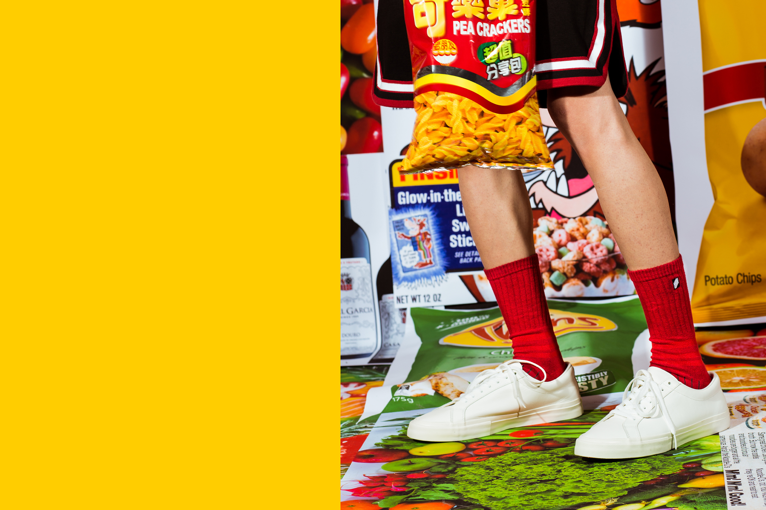 nozzle quiz 2018 Daily Shoopling, 推出素色條紋襪系列，以超市購物為主題。