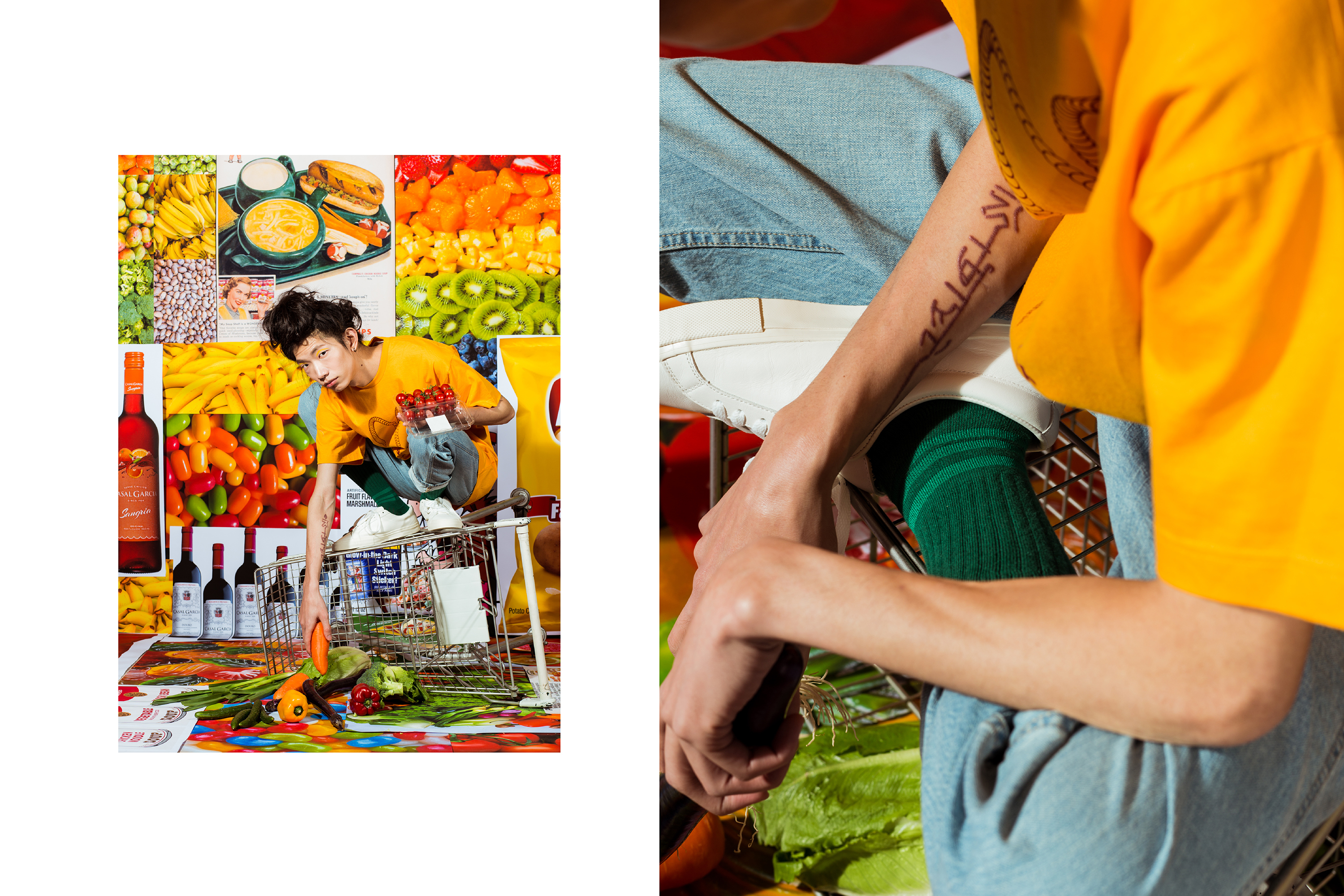 nozzle quiz 2018 Daily Shoopling, 推出素色條紋襪系列，以超市購物為主題。