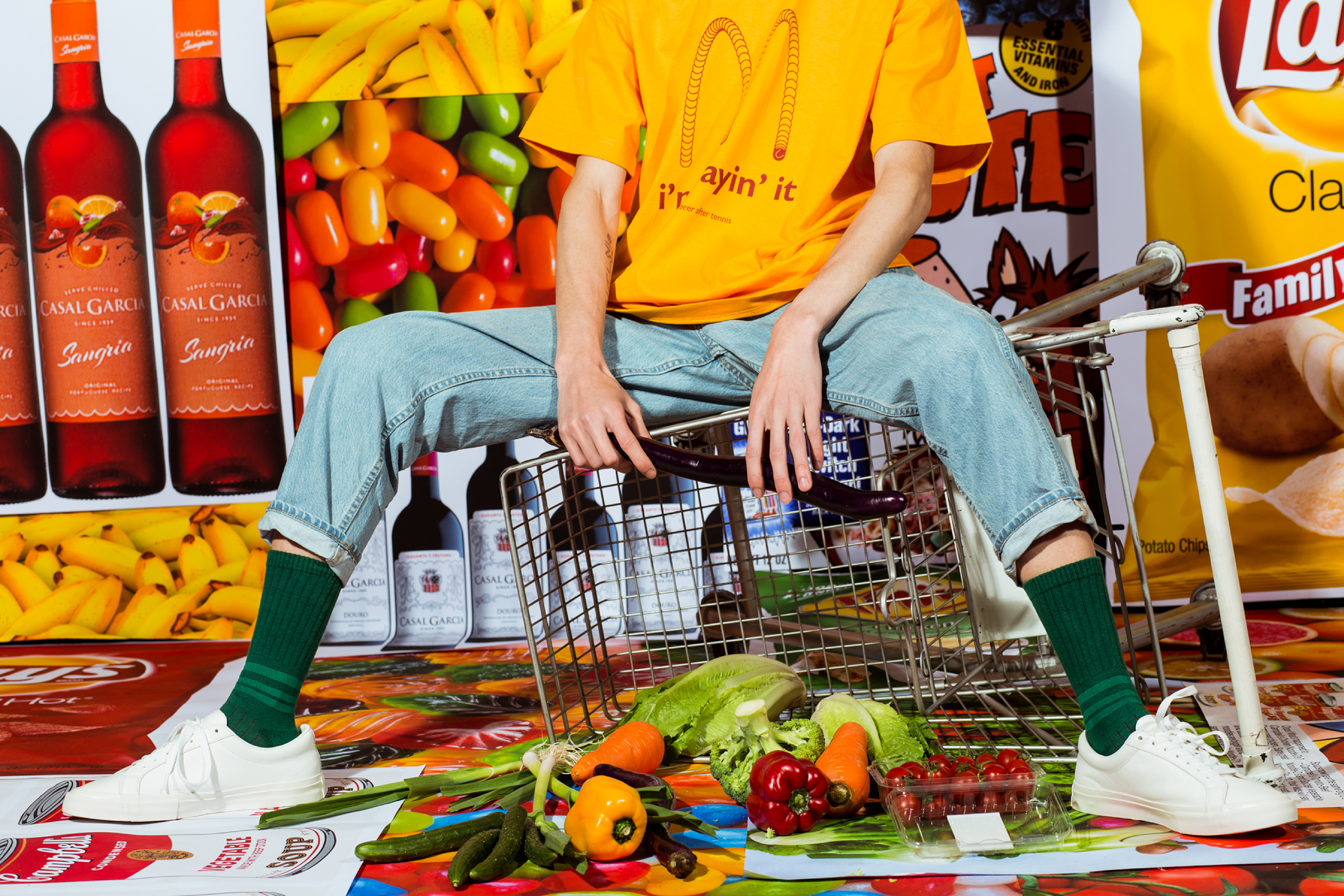 nozzle quiz 2018 Daily Shoopling, 推出素色條紋襪系列，以超市購物為主題。