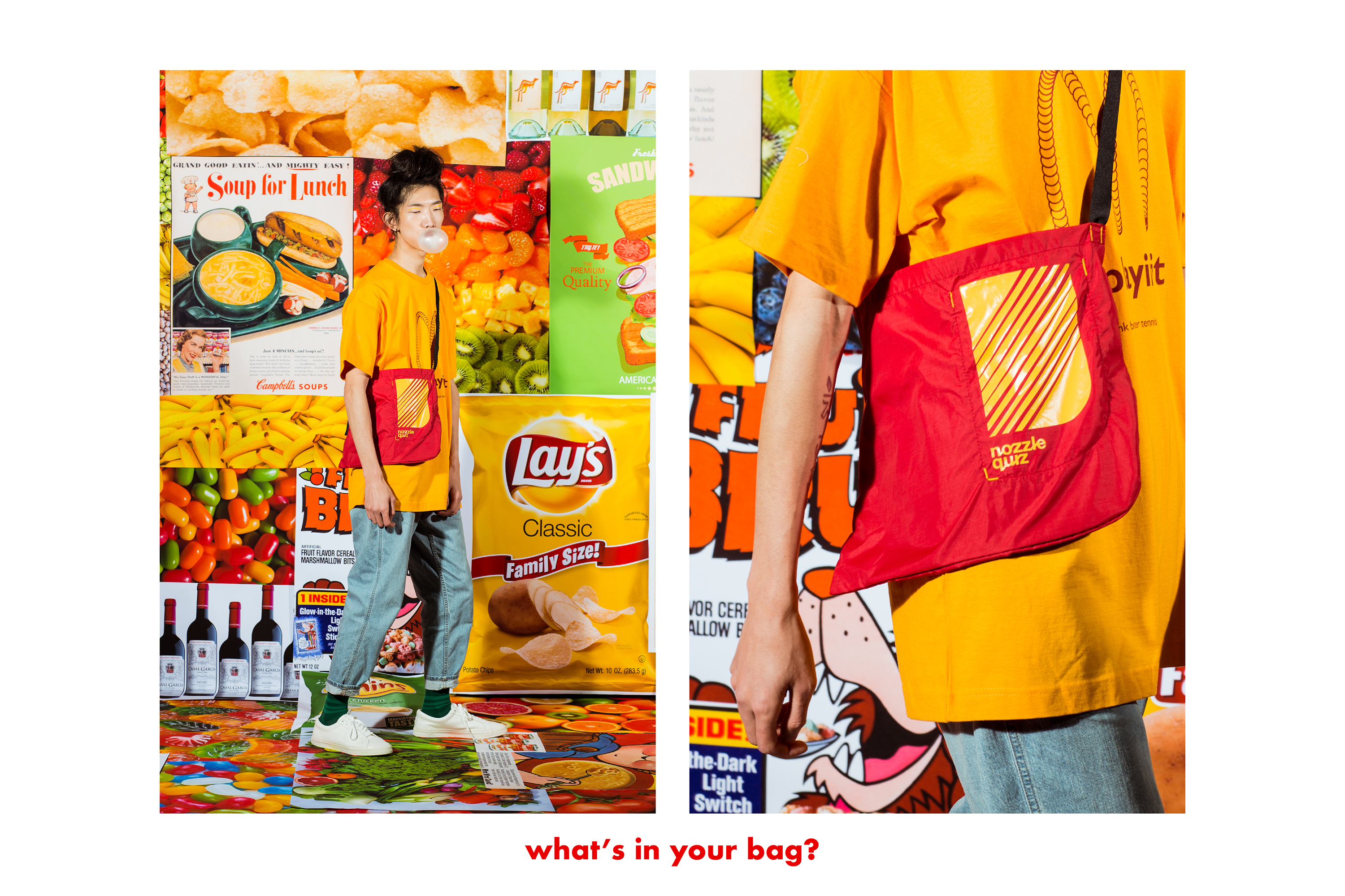 nozzle quiz 2018 Daily Shoopling, 推出素色條紋襪系列，以超市購物為主題。