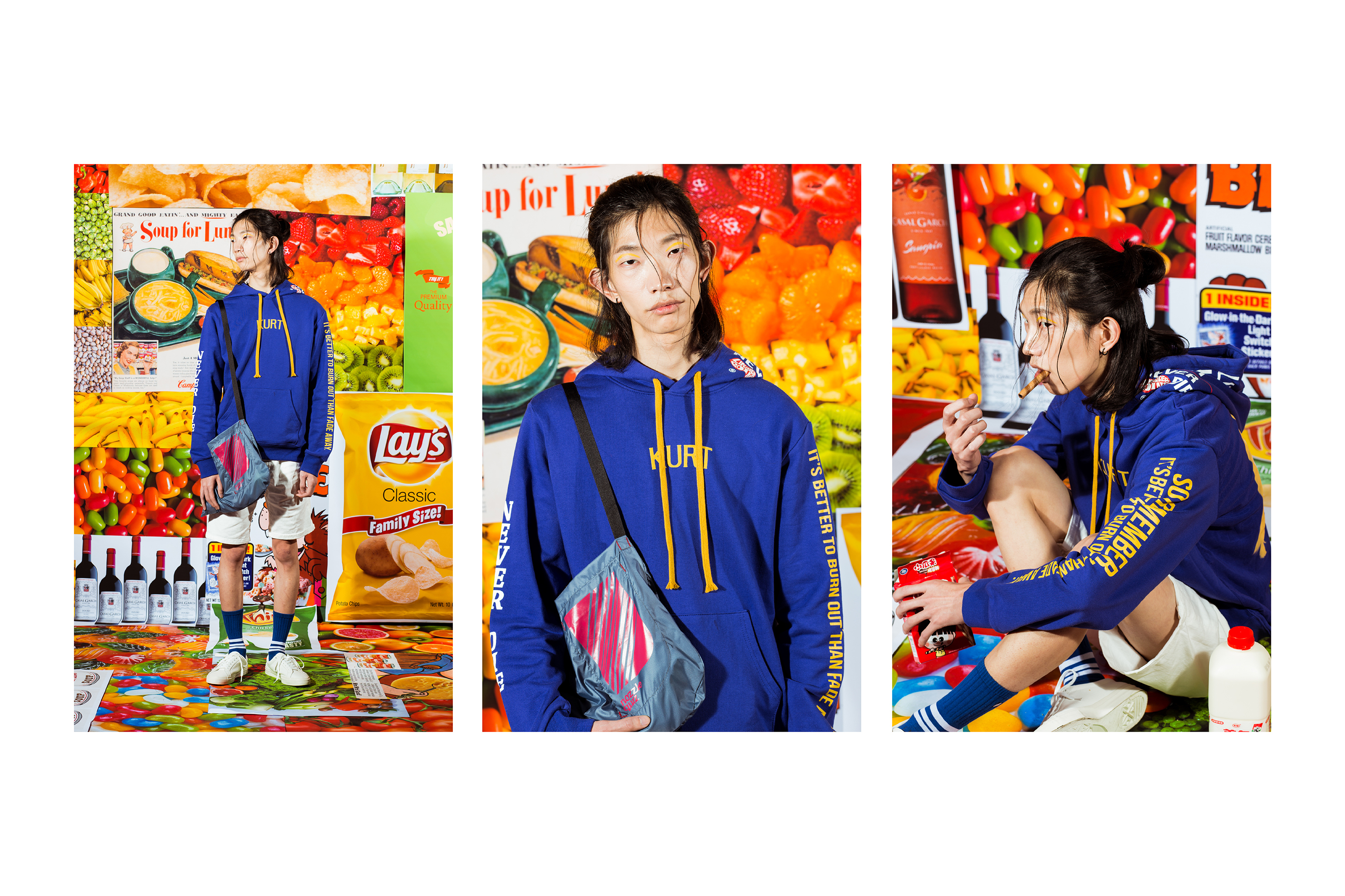 nozzle quiz 2018 Daily Shoopling, 推出素色條紋襪系列，以超市購物為主題。