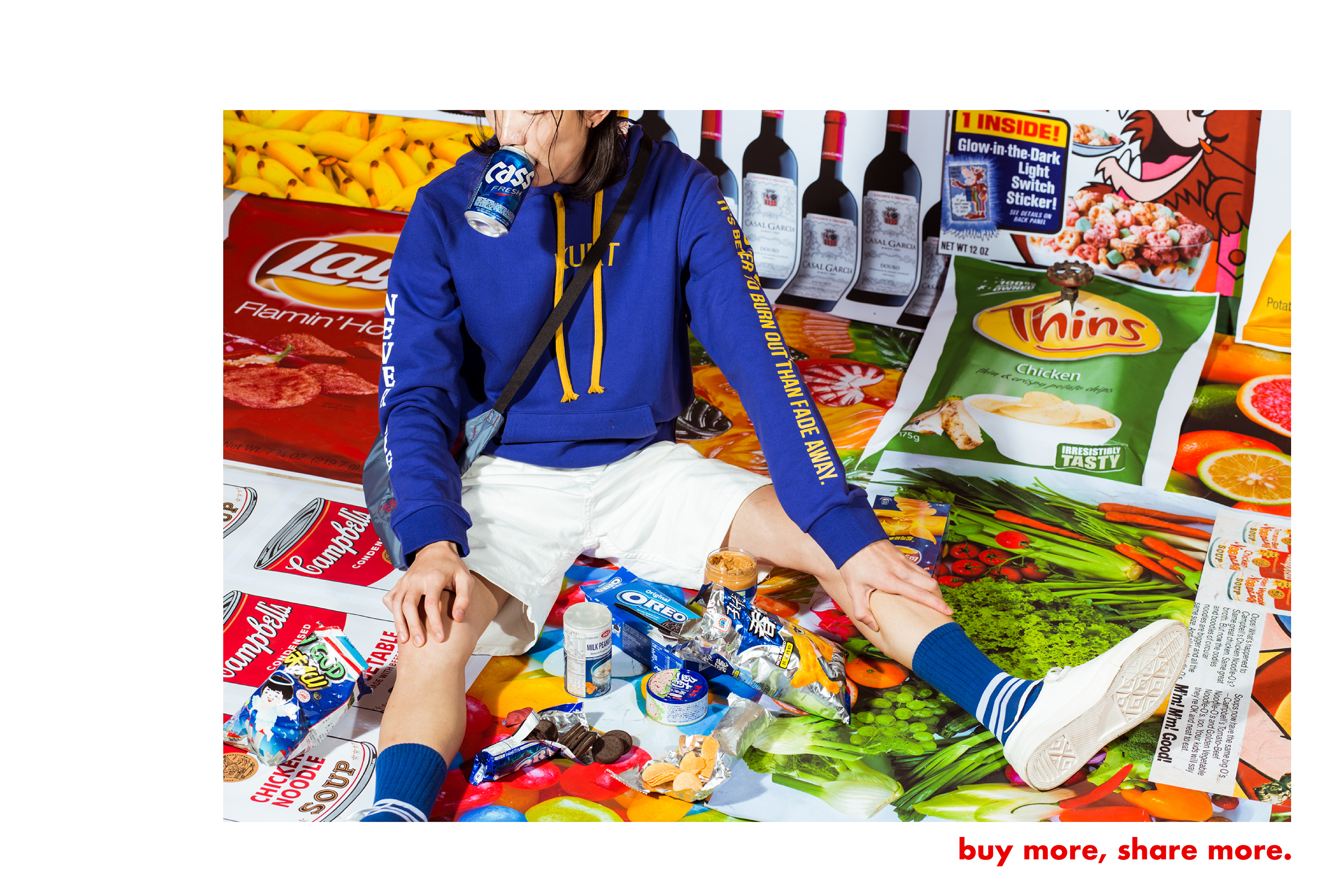 nozzle quiz 2018 Daily Shoopling, 推出素色條紋襪系列，以超市購物為主題。