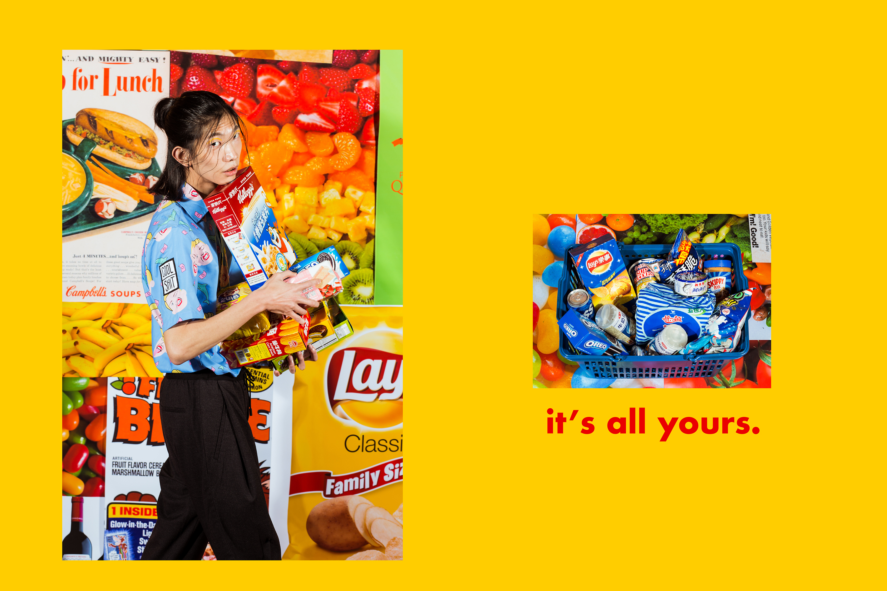 nozzle quiz 2018 Daily Shoopling, 推出素色條紋襪系列，以超市購物為主題。