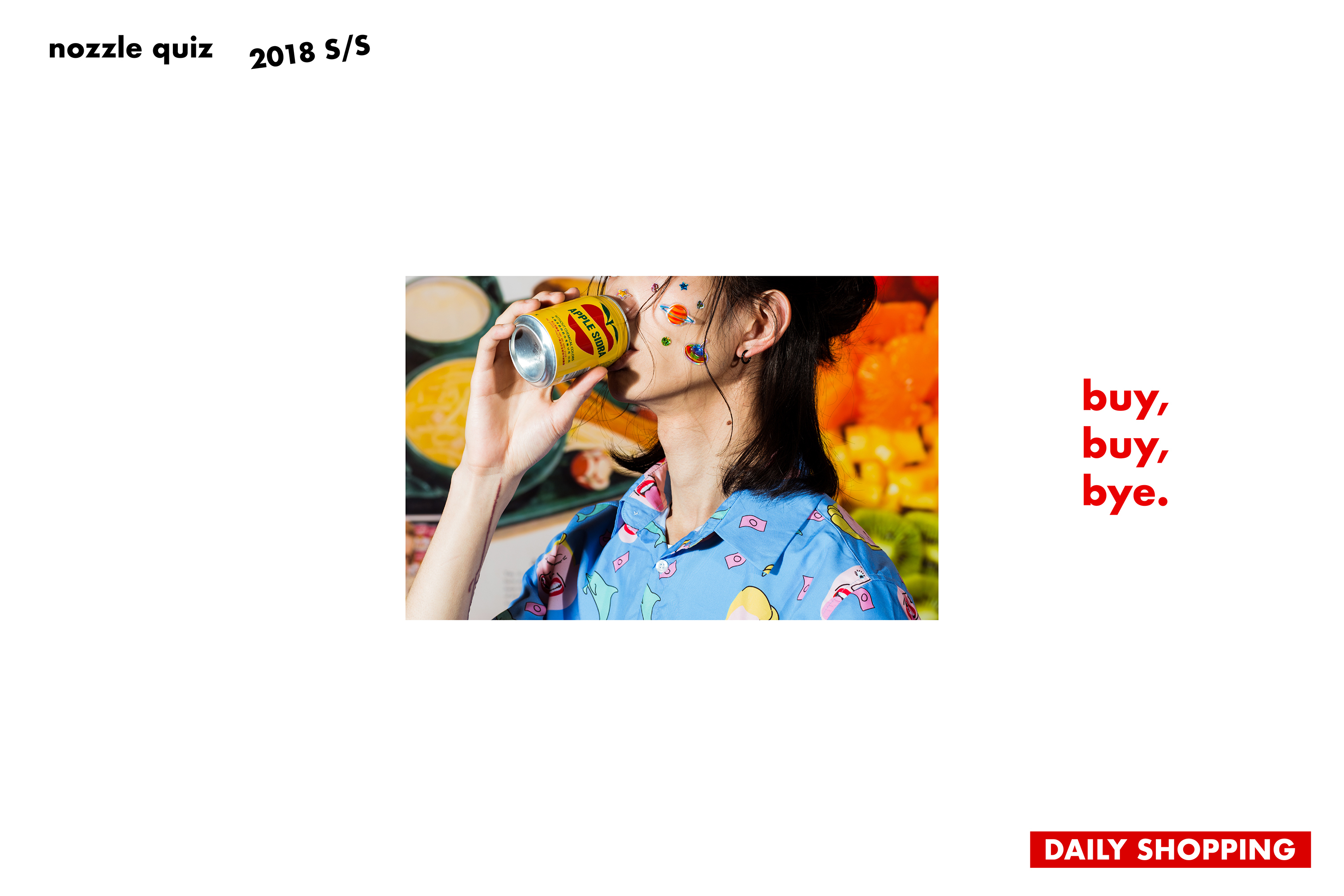 nozzle quiz 2018 Daily Shoopling, 推出素色條紋襪系列，以超市購物為主題。