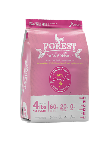 Forest Grain Free Cat & Kitten Food - Duck Formula(Pink) 4lb/15lb