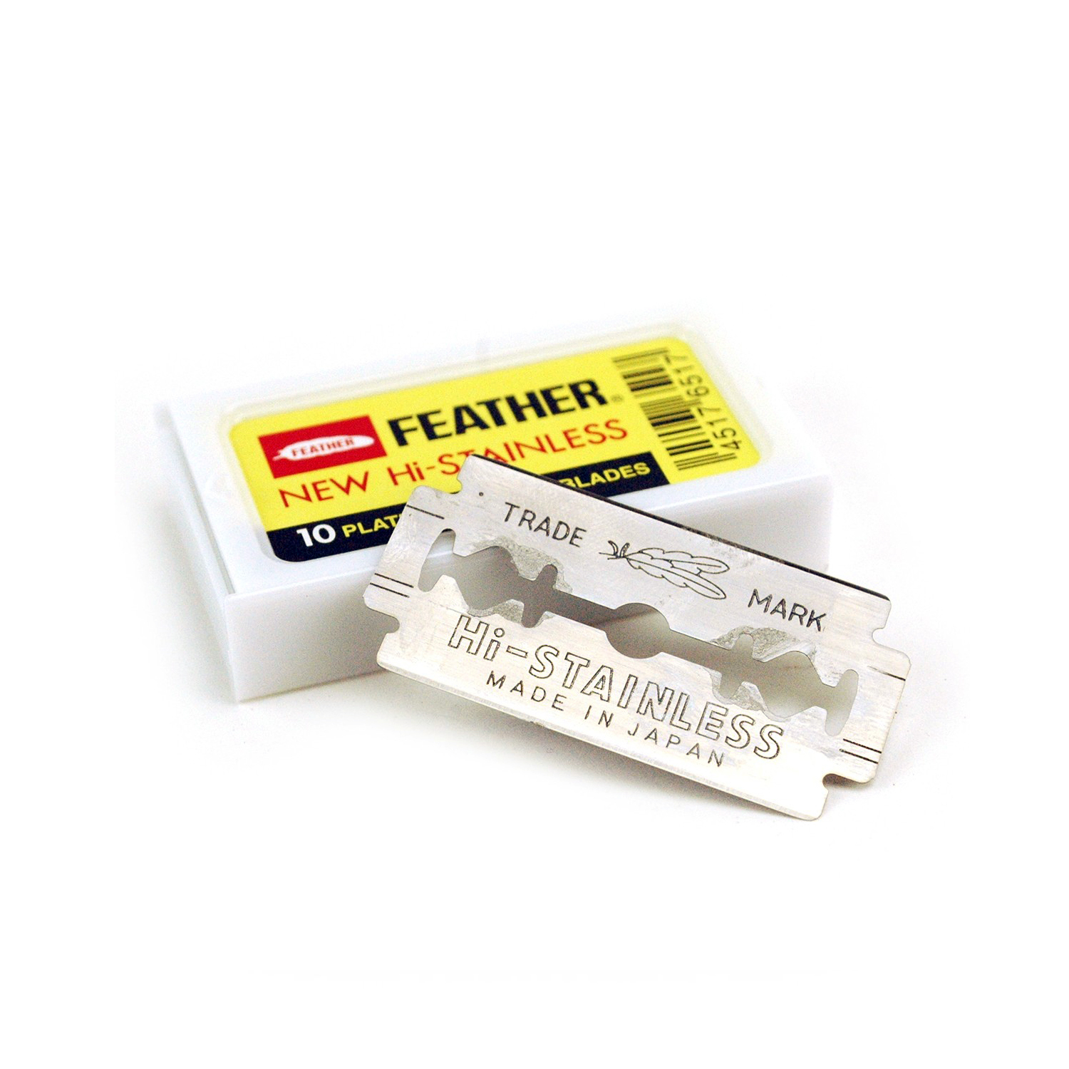 日本 Feather - 羽毛鉑金 雙面刮鬍刀片（10片裝 / 通用傳統復古雙刃安全刮鬍刀）